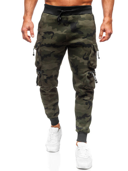 Pantalón jogger de chándal cargo camuflaje para hombre verde Bolf HSS123