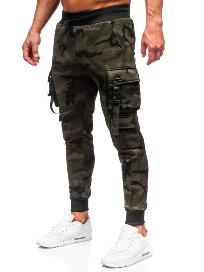 Pantalón jogger de chándal cargo camuflaje para hombre verde Bolf HSS125