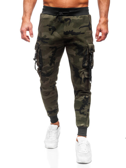 Pantalón jogger de chándal cargo camuflaje para hombre verde Bolf HSS125