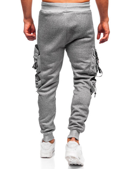 Pantalón jogger de chándal cargo forrado para hombre gris Bolf HSS342