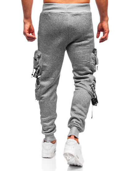 Pantalón jogger de chándal cargo forrado para hombre gris Bolf HSS350