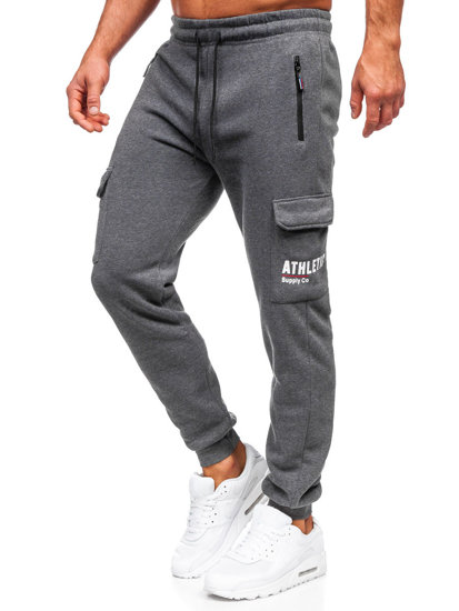 Pantalón jogger de chándal cargo para hombre antracita Bolf JX6028