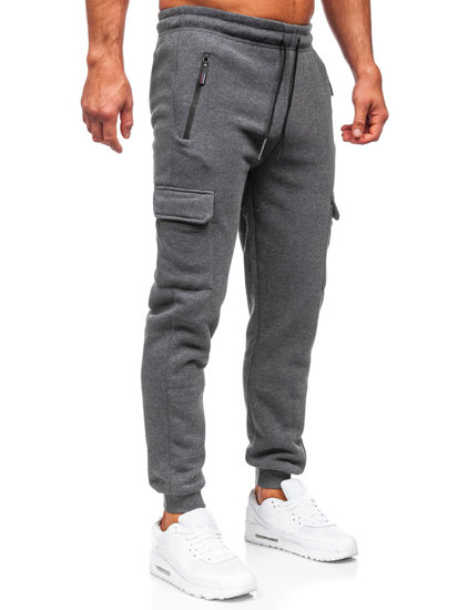 Pantalón jogger de chándal cargo para hombre antracita Bolf JX6028