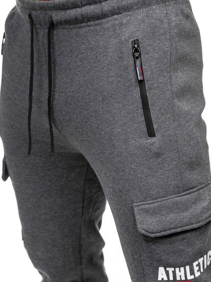 Pantalón jogger de chándal cargo para hombre antracita Bolf JX6028