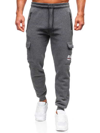 Pantalón jogger de chándal cargo para hombre antracita Bolf JX6028