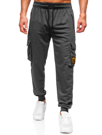 Pantalón jogger de chándal cargo para hombre antracita Bolf JX6359