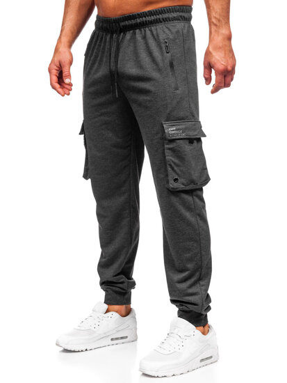 Pantalón jogger de chándal cargo para hombre antracita Bolf JX6360