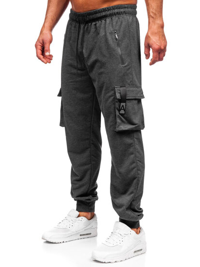 Pantalón jogger de chándal cargo para hombre antracita Bolf JX6362