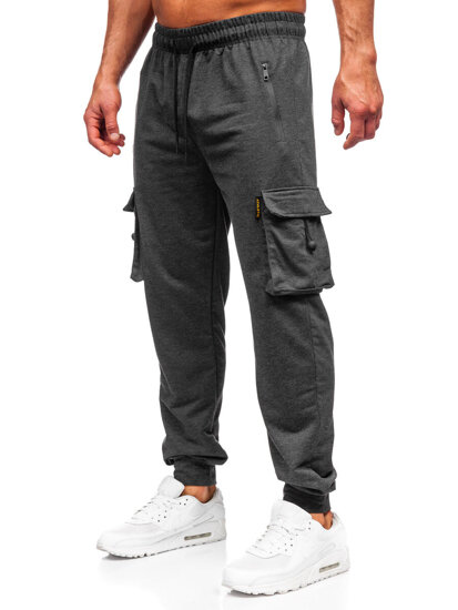 Pantalón jogger de chándal cargo para hombre antracita Bolf JX6363