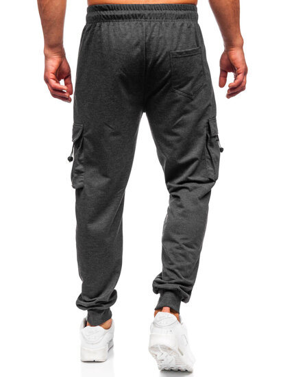 Pantalón jogger de chándal cargo para hombre antracita Bolf JX6363