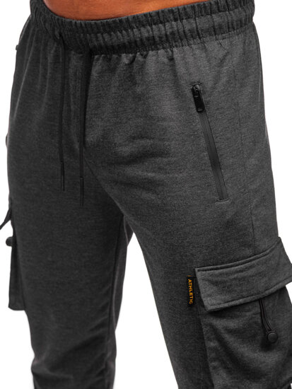 Pantalón jogger de chándal cargo para hombre antracita Bolf JX6363