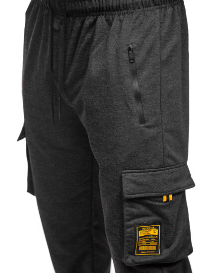 Pantalón jogger de chándal cargo para hombre grafito Bolf JX6359