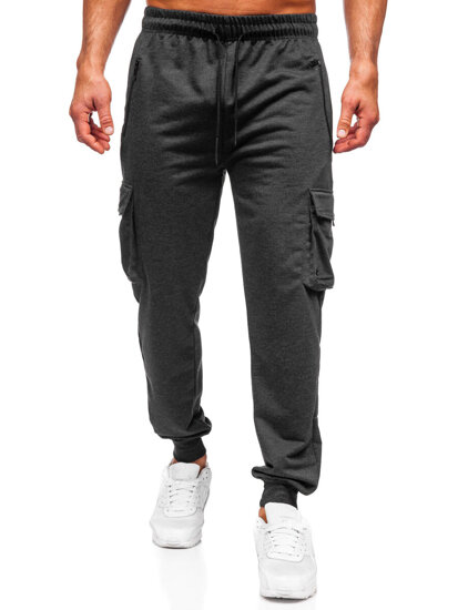 Pantalón jogger de chándal cargo para hombre grafito Bolf JX6360