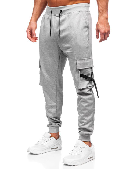 Pantalón jogger de chándal cargo para hombre gris Bolf 8K1118