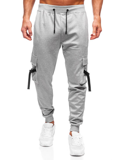 Pantalón jogger de chándal cargo para hombre gris Bolf 8K1118