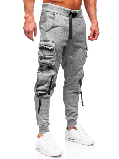 Pantalón jogger de chándal cargo para hombre gris Bolf HSS017