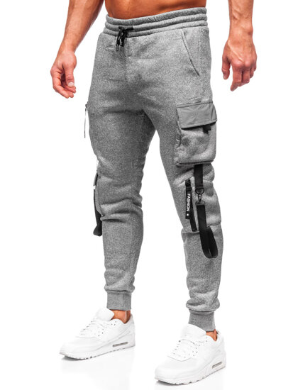 Pantalón jogger de chándal cargo para hombre gris Bolf HSS020