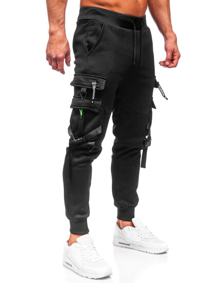 Pantalón jogger de chándal cargo para hombre negro Bolf HSS015