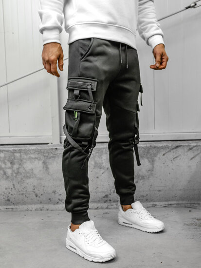 Pantalón jogger de chándal cargo para hombre negro Bolf HSS015A