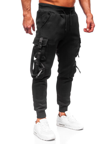 Pantalón jogger de chándal cargo para hombre negro Bolf HSS118