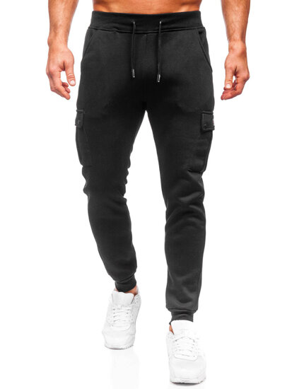 Pantalón jogger de chándal cargo para hombre negro Bolf HY-809