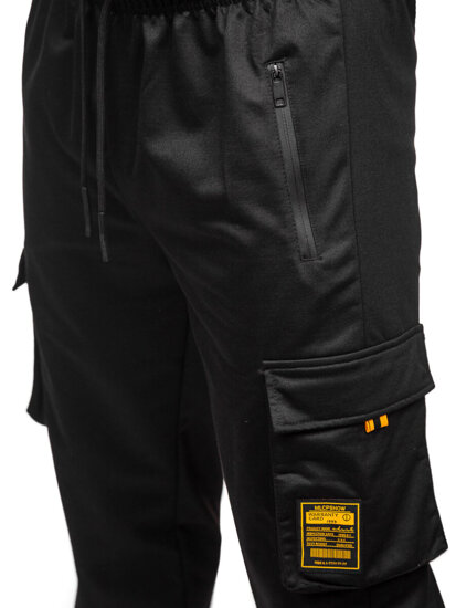 Pantalón jogger de chándal cargo para hombre negro Bolf JX6359