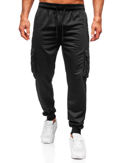 Pantalón jogger de chándal cargo para hombre negro Bolf JX6360