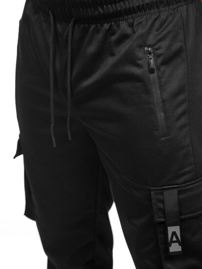 Pantalón jogger de chándal cargo para hombre negro Bolf JX6362