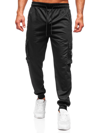 Pantalón jogger de chándal cargo para hombre negro Bolf JX6362