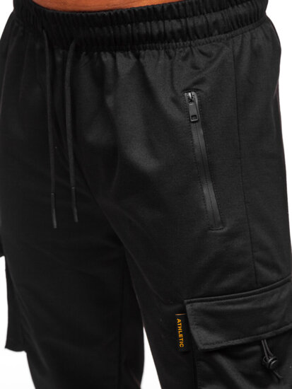 Pantalón jogger de chándal cargo para hombre negro Bolf JX6363