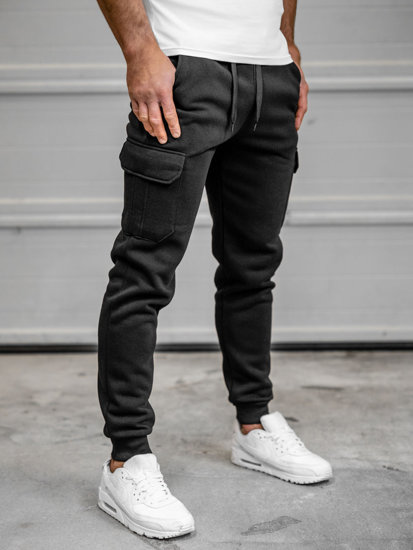 Pantalón jogger de chándal cargo para hombre negro Bolf JX8709B