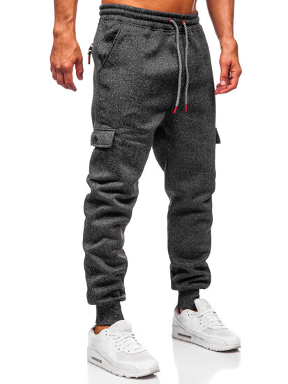 Pantalón jogger de chándal forrado para hombre grafito Bolf Q1108