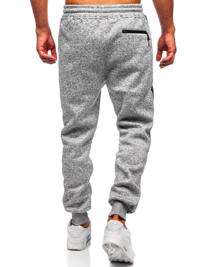 Pantalón jogger de chándal forrado para hombre gris Bolf Q1102