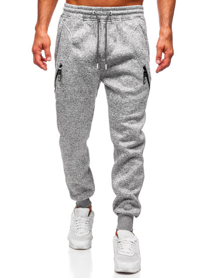 Pantalón jogger de chándal forrado para hombre gris Bolf Q1104