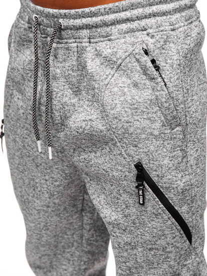 Pantalón jogger de chándal forrado para hombre gris Bolf Q1104