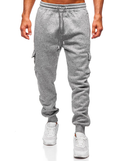 Pantalón jogger de chándal forrado para hombre gris Bolf Q1108