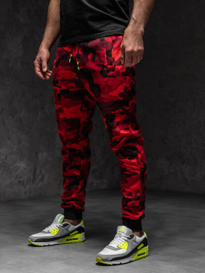 Pantalón jogger de chándal para hombre camuflaje y rojo Bolf KZ15A1