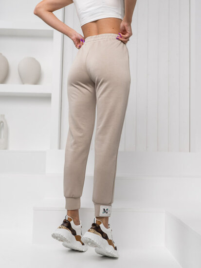 Pantalón jogger de chándal para mujer beige Bolf W7803