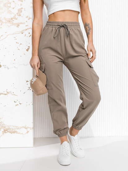 Pantalón jogger de chándal para mujer beige Bolf W7866