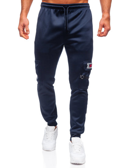 Pantalón jogger de combate forrado para hombre azul oscuro Bolf HW2206