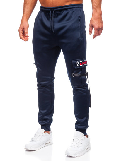 Pantalón jogger de combate forrado para hombre azul oscuro Bolf HW2206