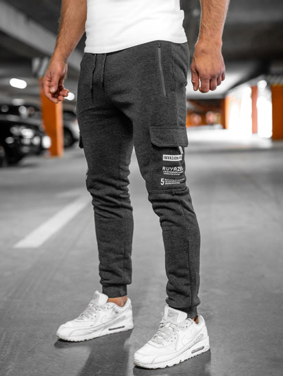 Pantalón jogger de combate forrado para hombre grafito Bolf HW2207