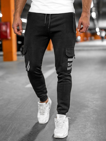 Pantalón jogger de combate forrado para hombre negro Bolf HW2207