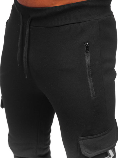 Pantalón jogger de combate forrado para hombre negro Bolf HW2207