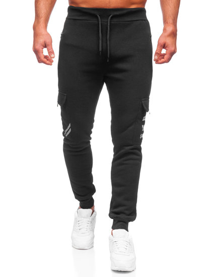 Pantalón jogger de combate forrado para hombre negro Bolf HW2207