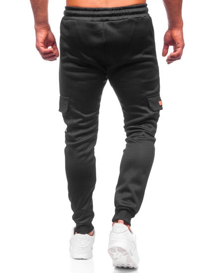 Pantalón jogger de combate forrado para hombre negro y rojo Bolf HW2202