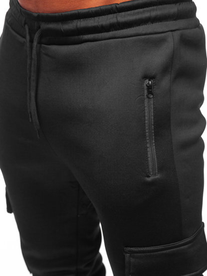 Pantalón jogger de combate forrado para hombre negro y rojo Bolf HW2202