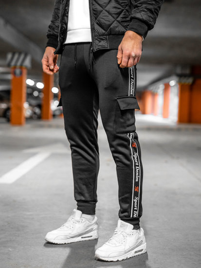 Pantalón jogger de combate para hombre negro Bolf HR209