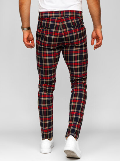 Pantalón jogger de tela a cuadros para hombre azul oscuro Bolf 184165