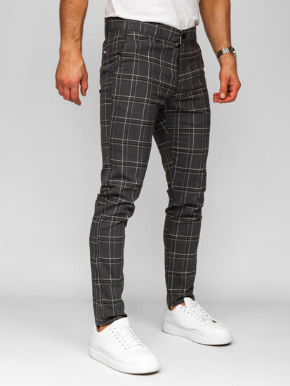 Pantalón jogger de tela a cuadros para hombre grafito Bolf 184168